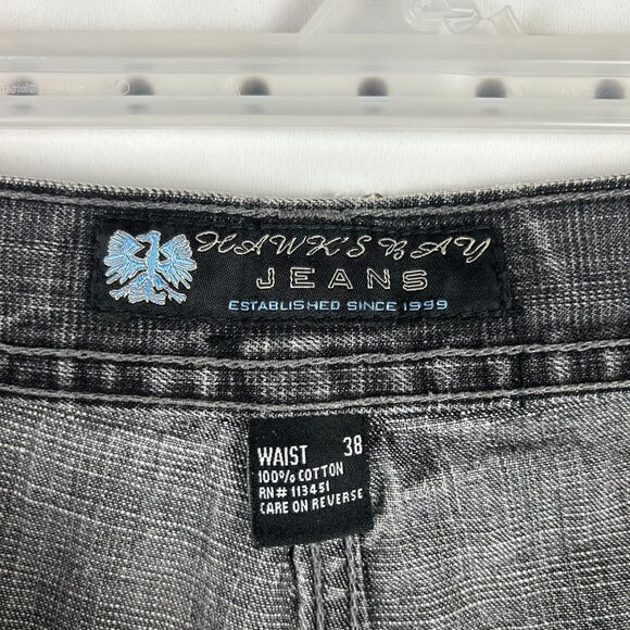 Hawk's Baggy Black Baggy Jeans Shorts 38 Streetwear Skater SOUTHPOLE STYLE Worn‎ - Picture 6 of 7